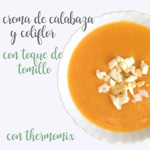 Pumpkin and cauliflower cream with thyme