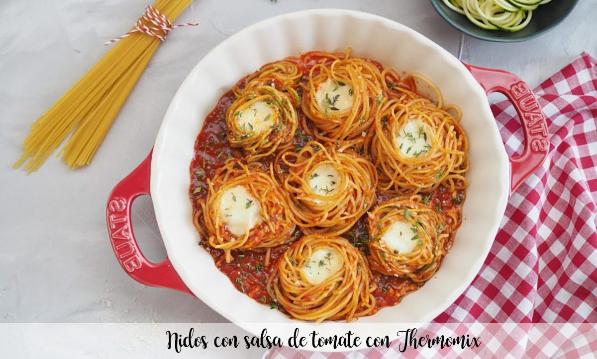 Nests with tomato sauce with Thermomix