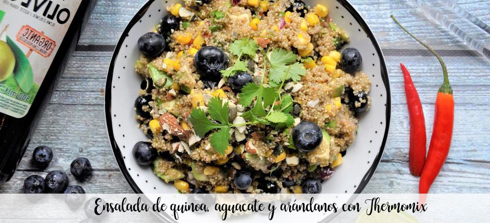 Quinoa, avocado and blueberry salad with Thermomix
