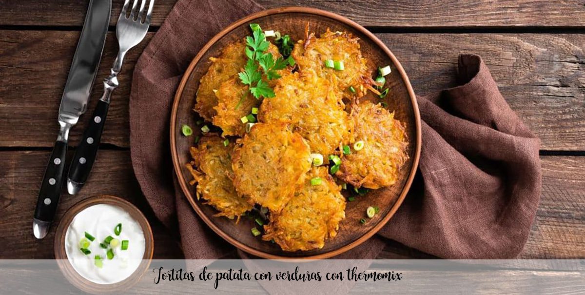 Potato pancakes with vegetables with thermomix
