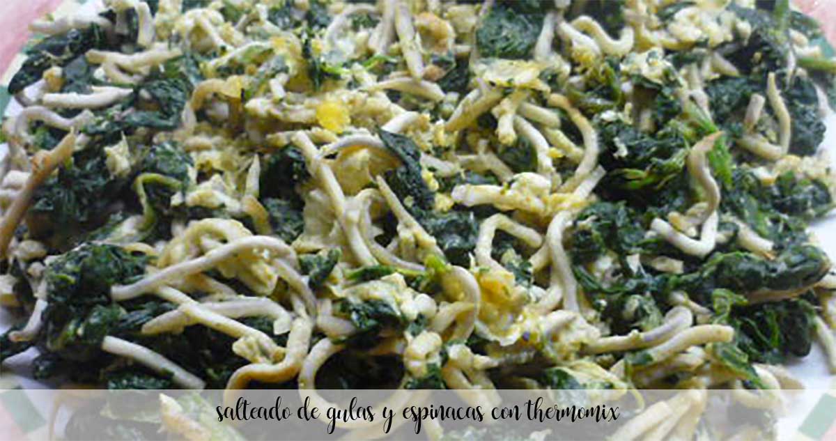 sautéed eels and spinach with thermomix