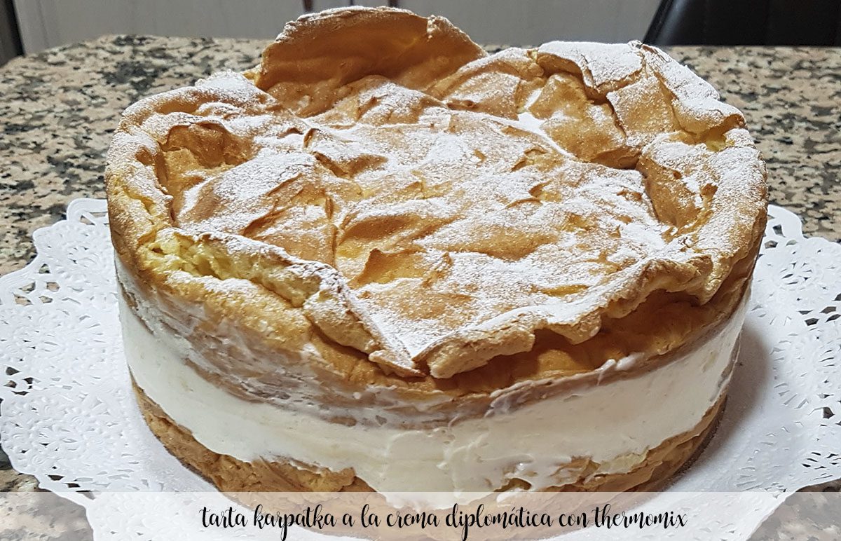 karpatka cake with diplomatic cream with thermomix