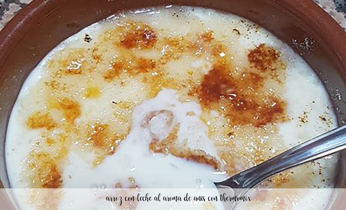 rice pudding flavored with anisette with thermomix