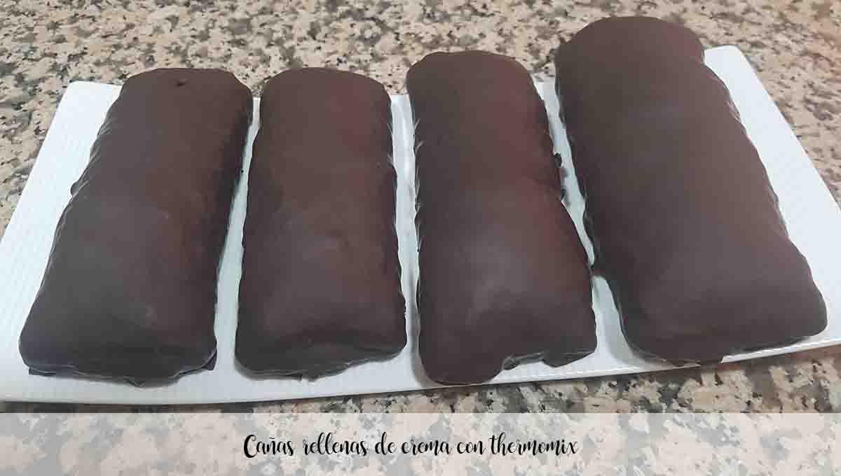 Canes filled with cream with thermomix