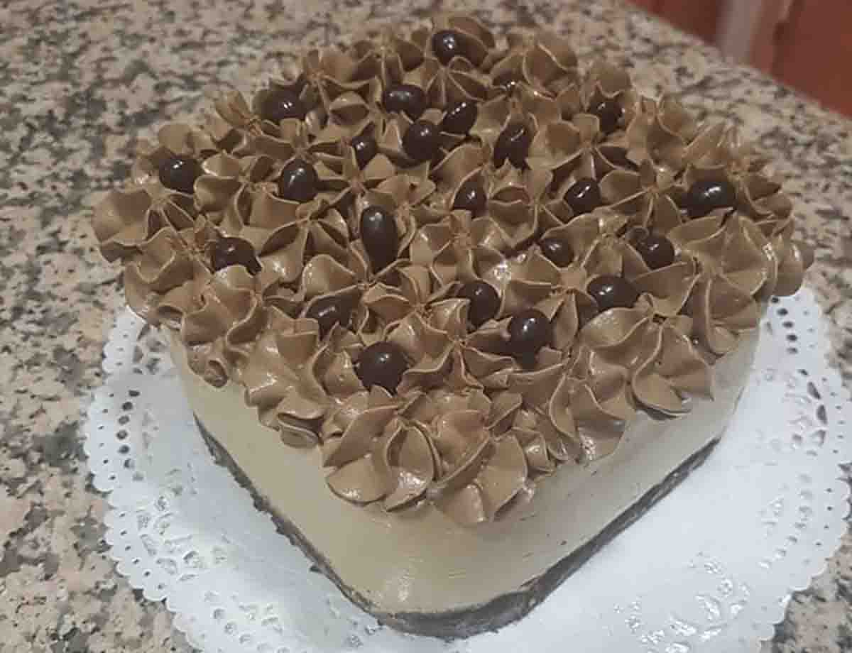 Coffee mousse brownie cake with thermomix