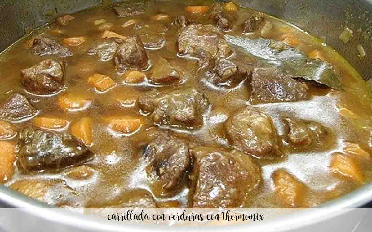 Pork cheeks with vegetables with thermomix