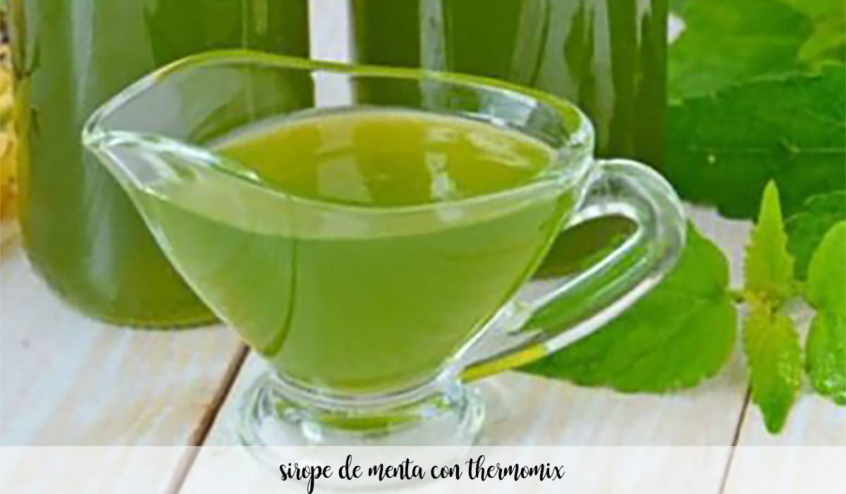 Homemade mint syrup with thermomix