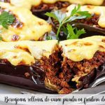 Eggplant stuffed with minced meat in air fryer