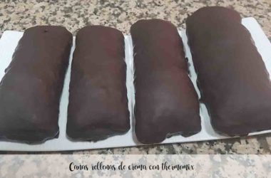 Cañas rellenas de crema con thermomix