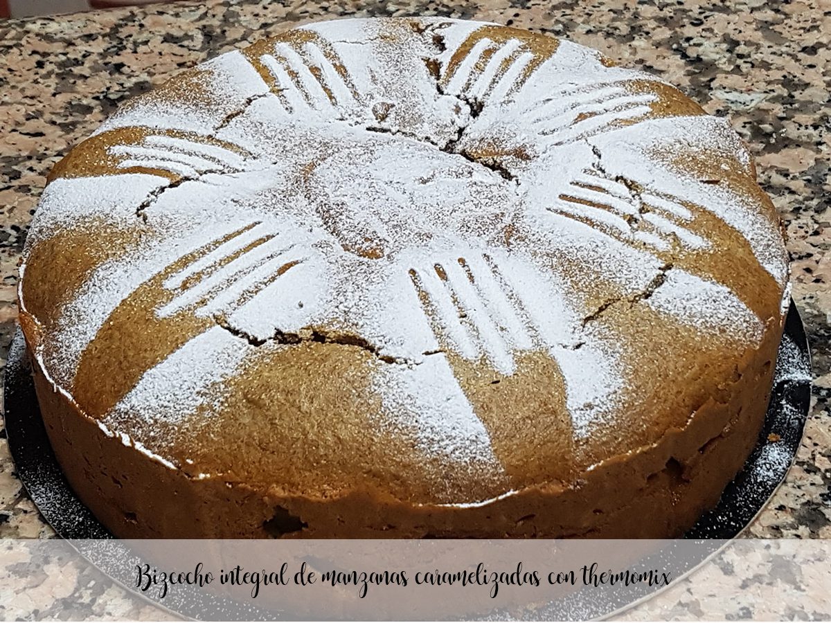 Wholemeal caramelized apple cake with thermomix