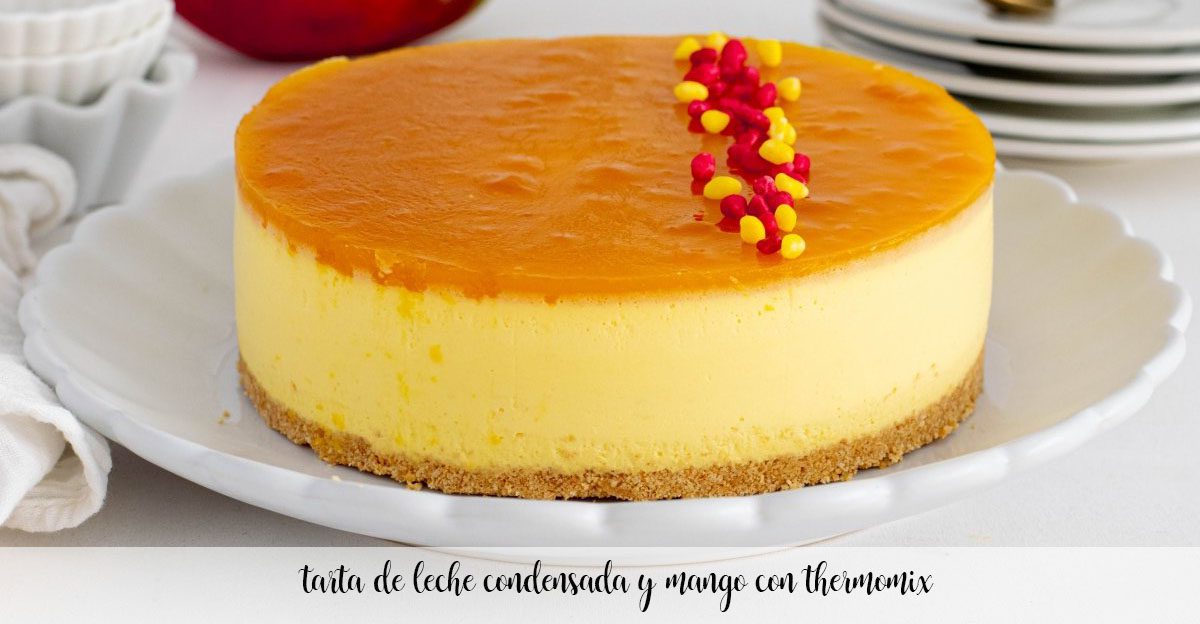 Condensed milk and mango cake with Thermomix