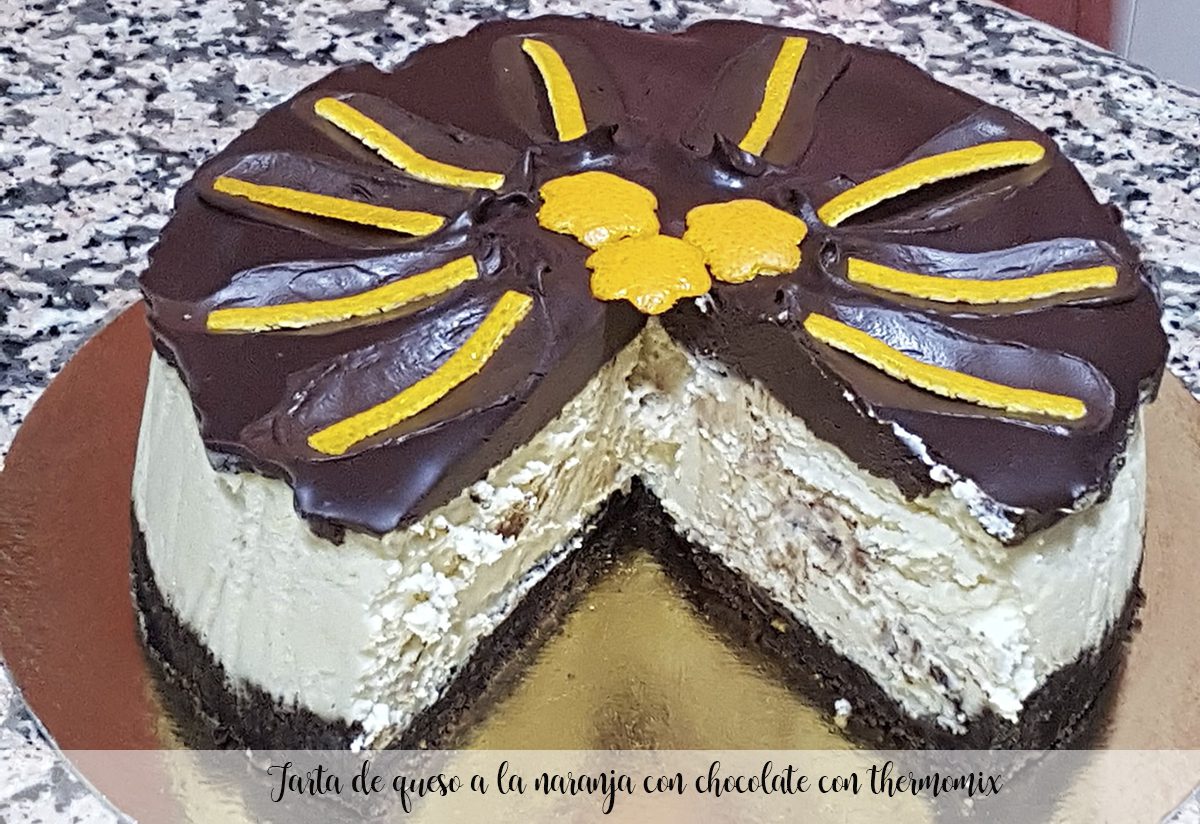 Orange cheesecake with chocolate with thermomix