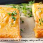Salmon al varoma in orange and mustard reduction with thermomix