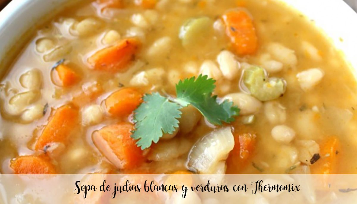White bean and vegetable soup with Thermomix