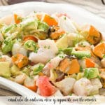 Grouper salad with endives and avocado with thermomix