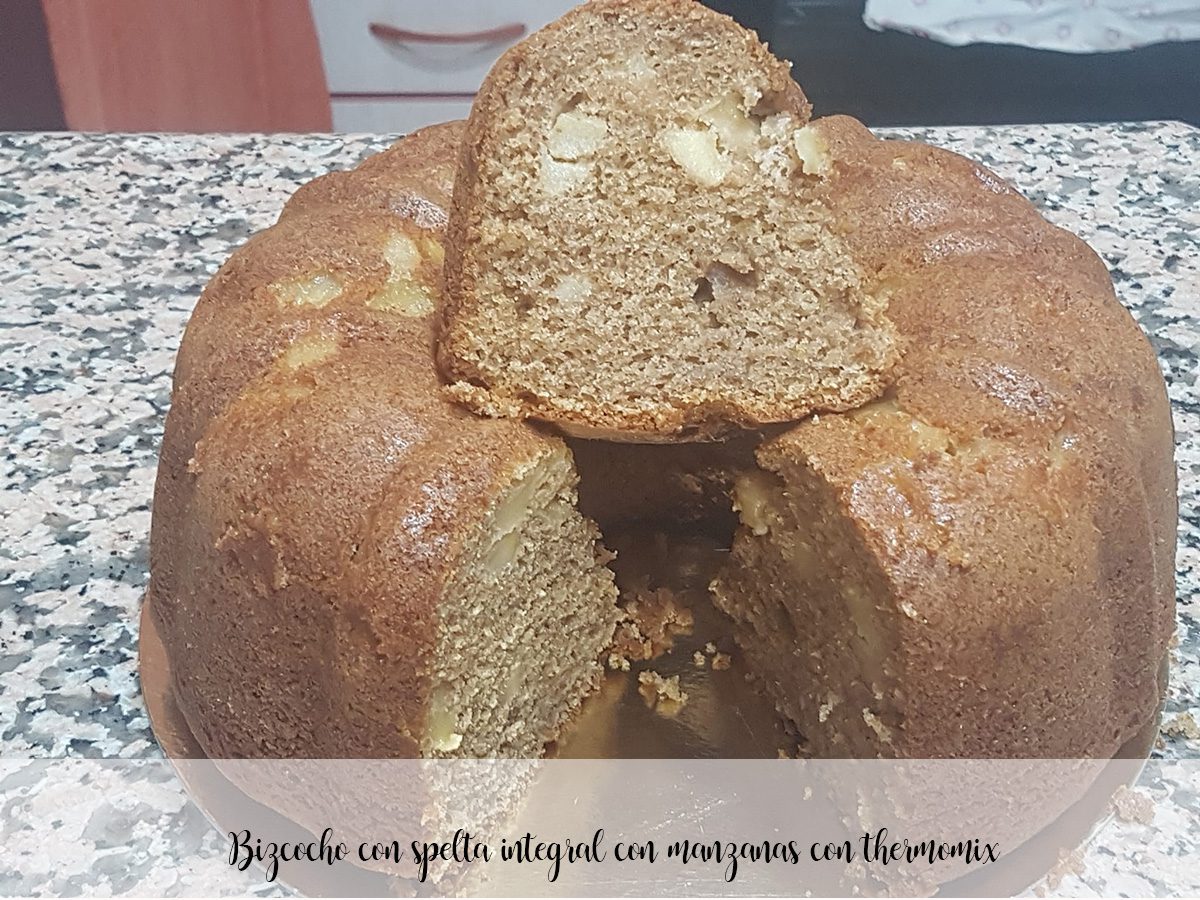 Sponge cake with wholemeal spelled with apples with thermomix