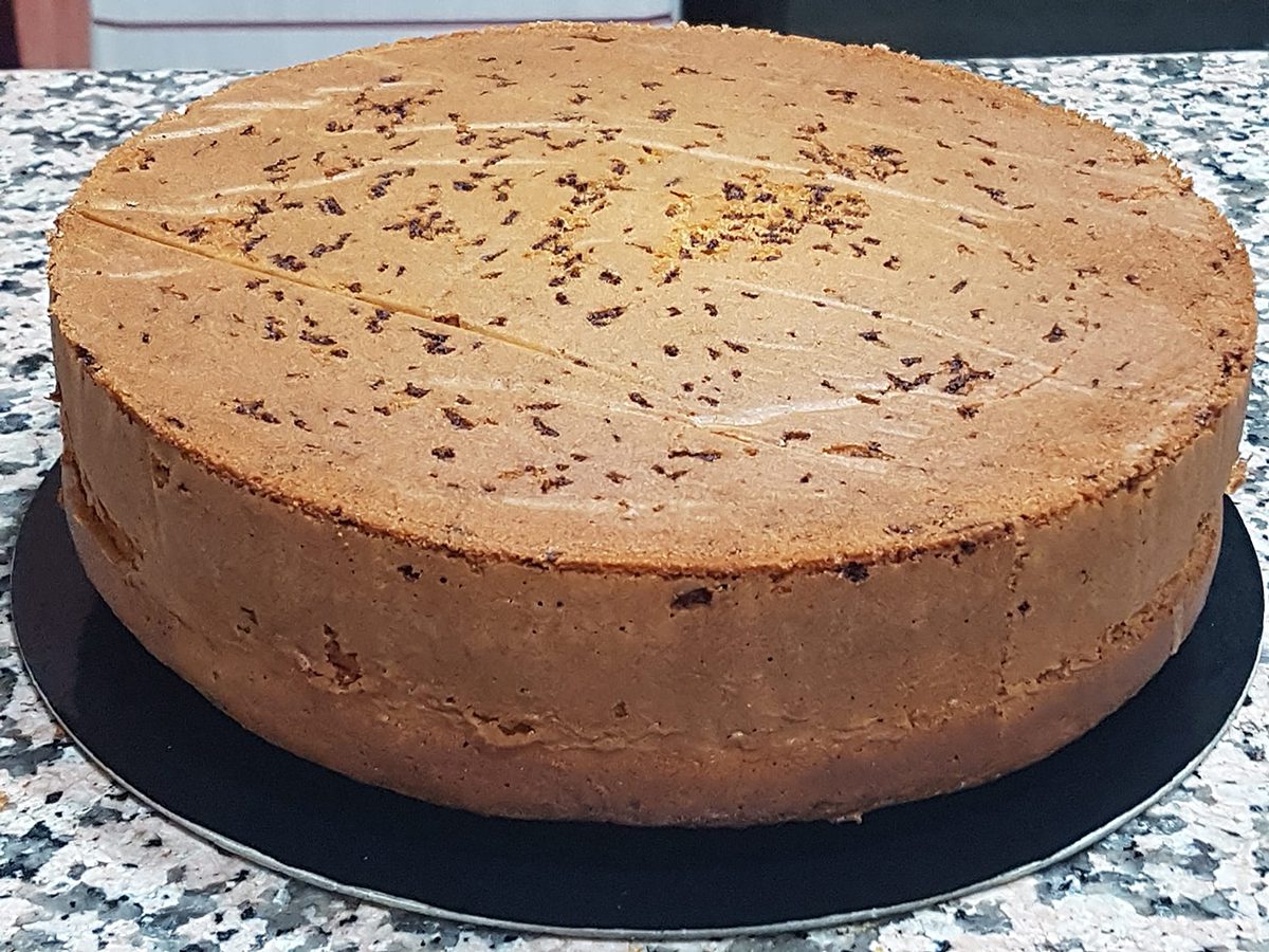 Pumpkin sponge cake and chocolate noodles with thermomix