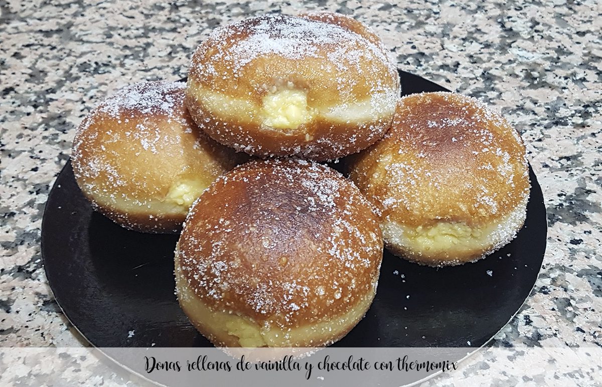 Vanilla and Chocolate Filled Donuts with Thermomix