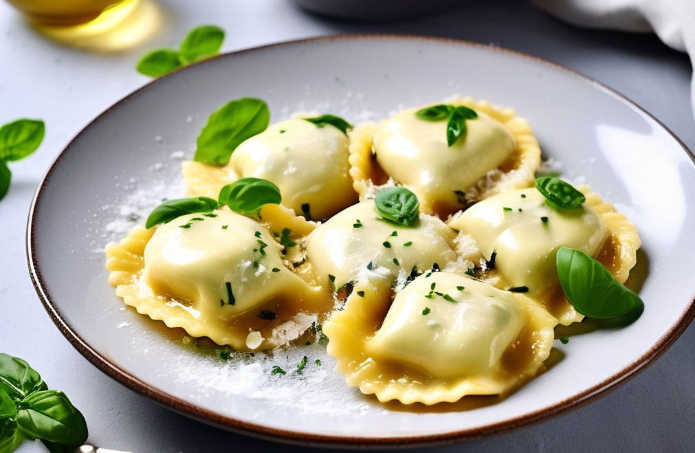 Ravioli stuffed with parmesan and honey with Thermomix