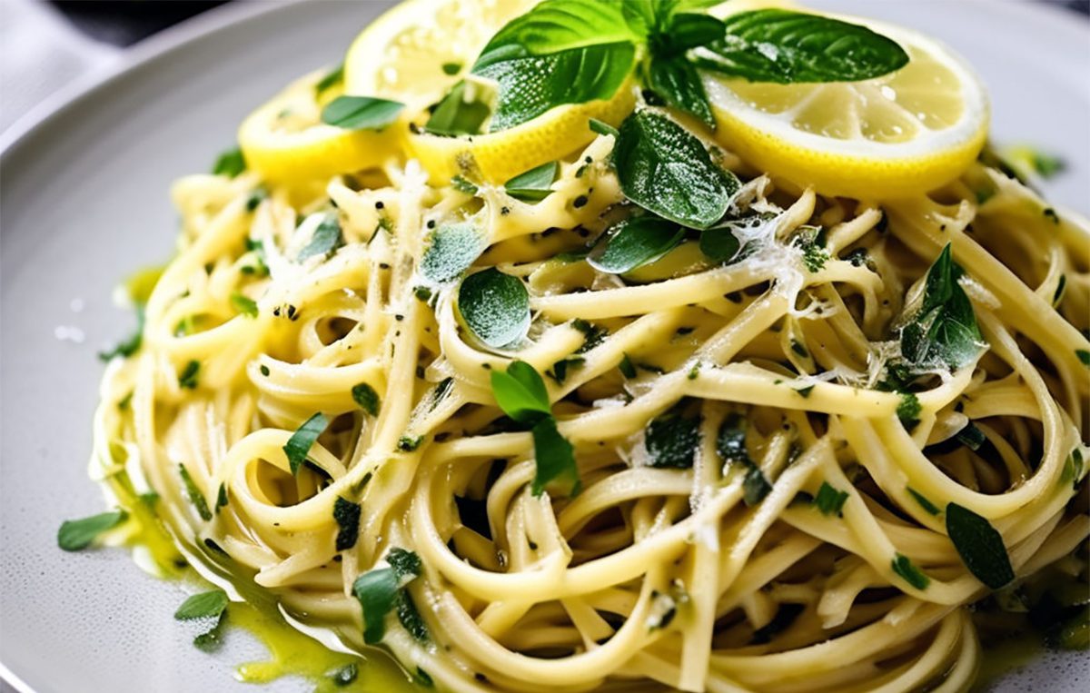 Linguine with lemon herbs with Thermomix