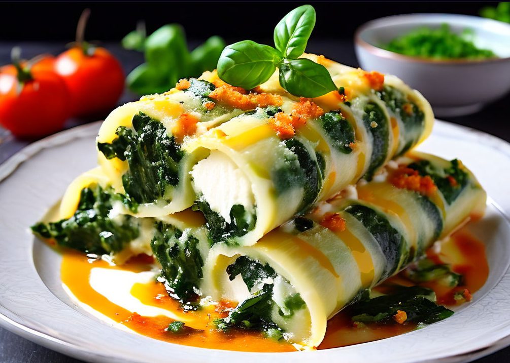 Spinach and ricotta cannelloni with thermomix