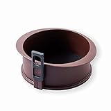 Lacor - Removable Round Mold made of 100% Non-Stick Food Silicone with Glass Base, Secure Closure, Ideal for Cakes and Tarts, Ø 20x7.5 cm, Brown