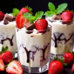 Cheese cups with chocolate and strawberries with Thermomix