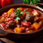 Pepper and artichoke goulash with Thermomix