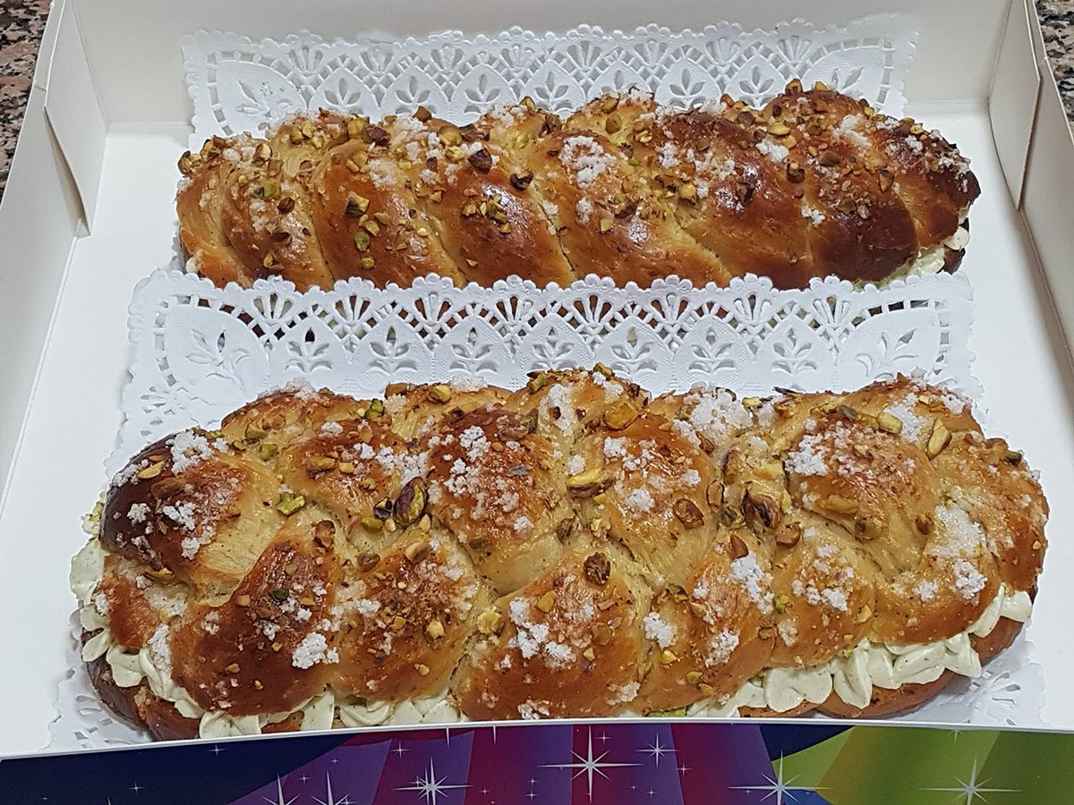 Pistachio roscon braid with thermomix 