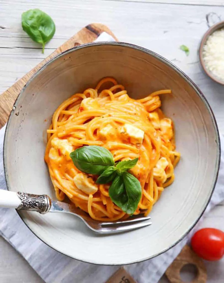 Spaghetti with Tomato and Mozzarella with Thermomix