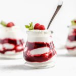 White chocolate mousse with raspberries with Thermomix