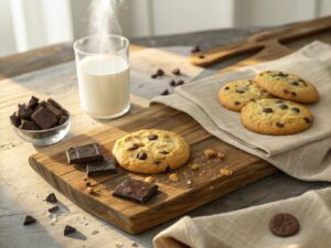 Cookies with chocolate pepitas in air frying (Airfryer)