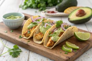 Crispy chicken tacos in green avocado sauce with air fryer – Airfryer
