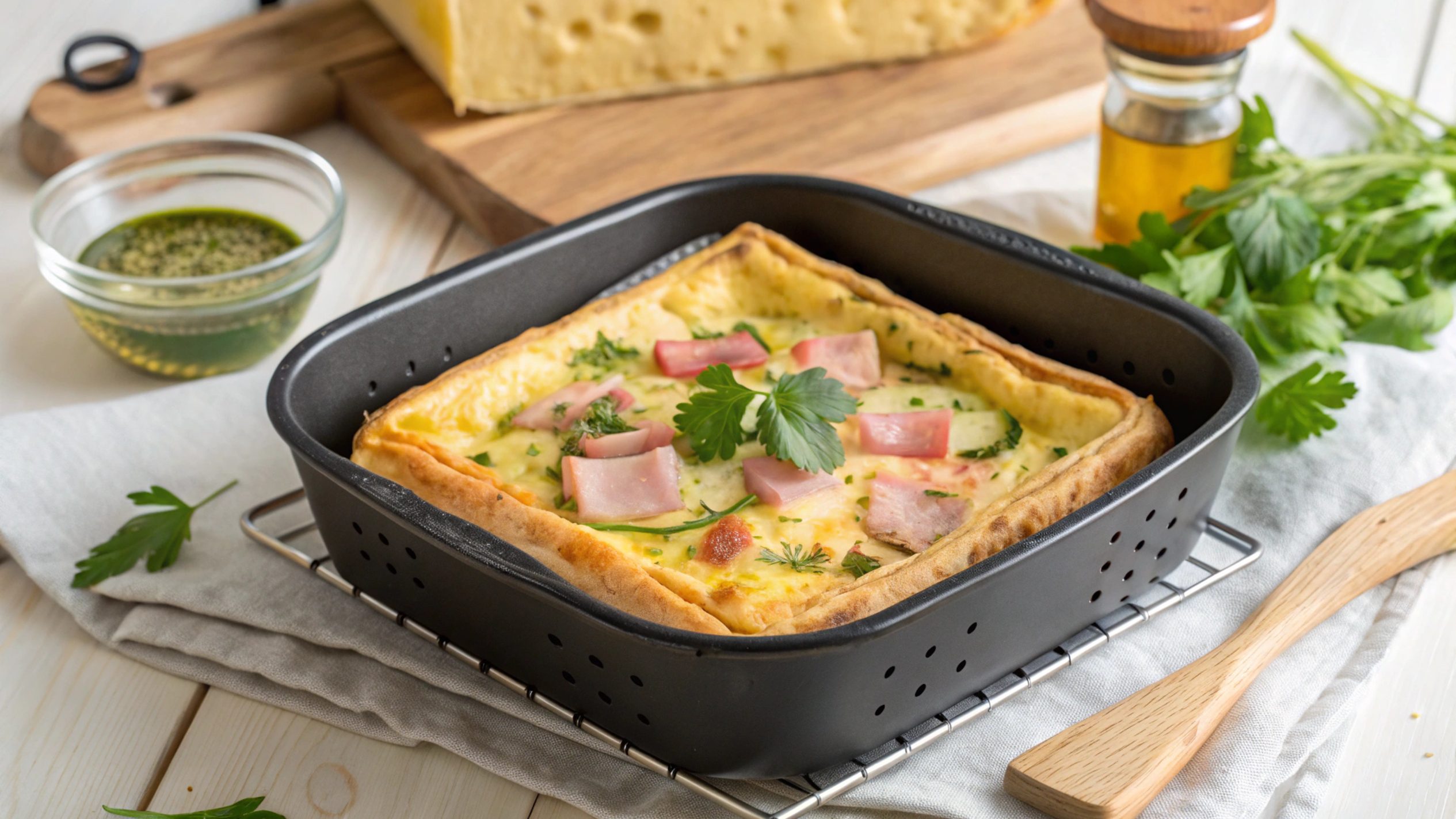 Zucchini tortilla, ham and cheese in air fryer - Airfryer