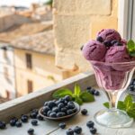 Homemade blueberry ice cream with Thermomix