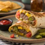 Hamburger wraps with cheese in air frying