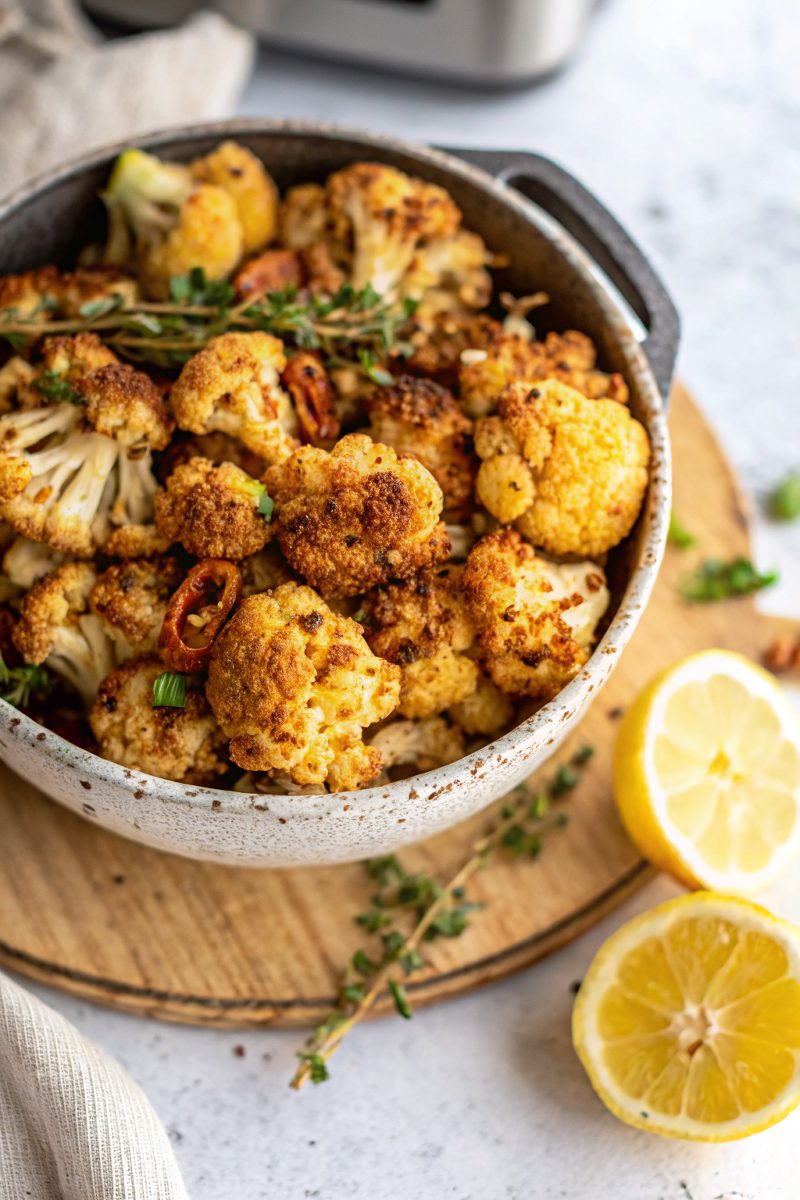 Crispy cauliflower with paprika in air frying - Air Fryer