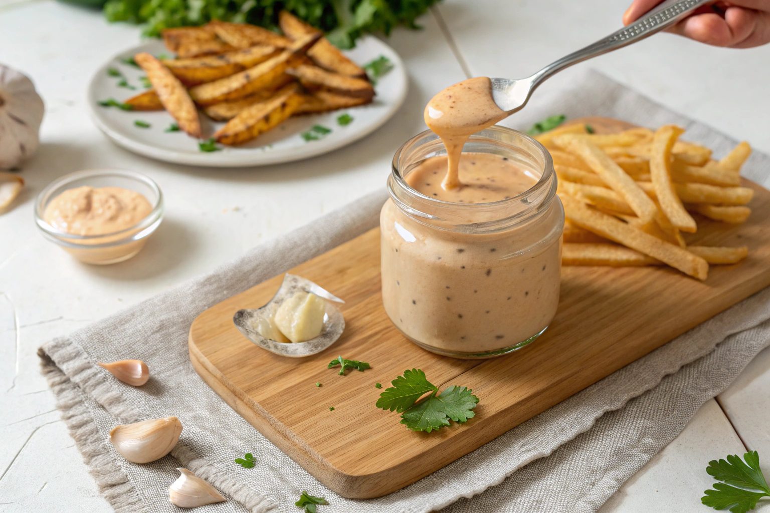Creamy garlic dressing with Thermomix