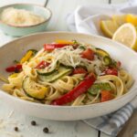 Taglialle with roasted vegetables in air frying - Air Fryer