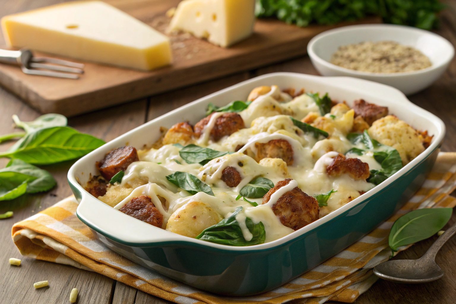 Fresh and cauliflower sausage cake with Thermomix