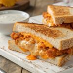 Buffalo Chicken Sandwich with Crispy Cheese in Air Fryer