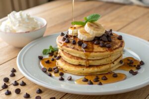 Air Fryer Chocolate Chip Banana Pancakes