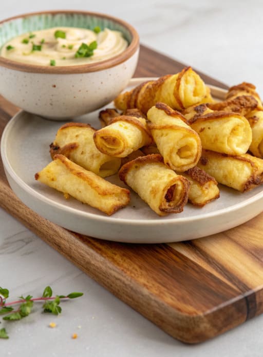 Crispy potato rolls in air frying