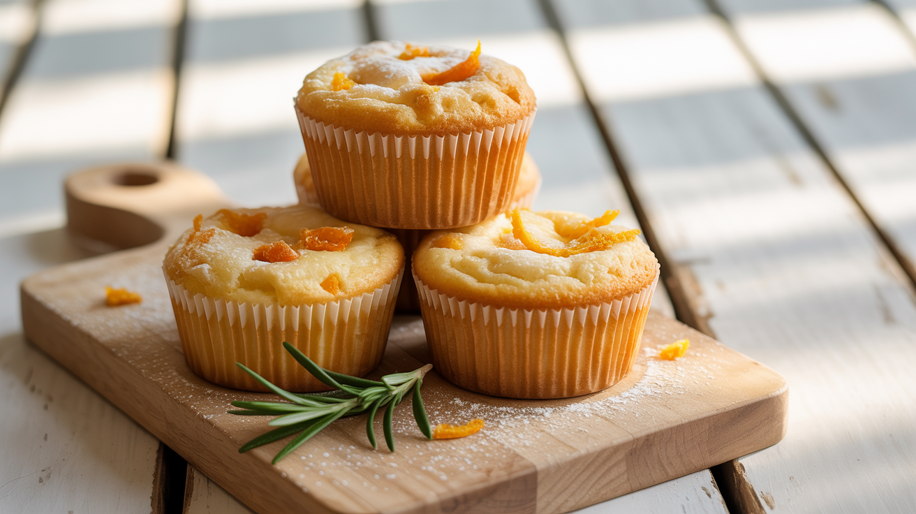 Cheese cake muffins with mandarins in air frying