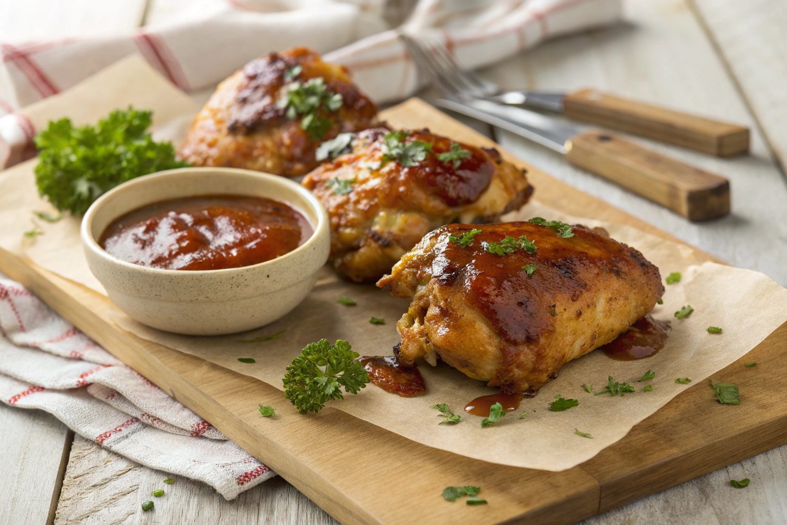 Juicy Chicken Thighs with Irresistible Barbecue Sauce in Airfryer