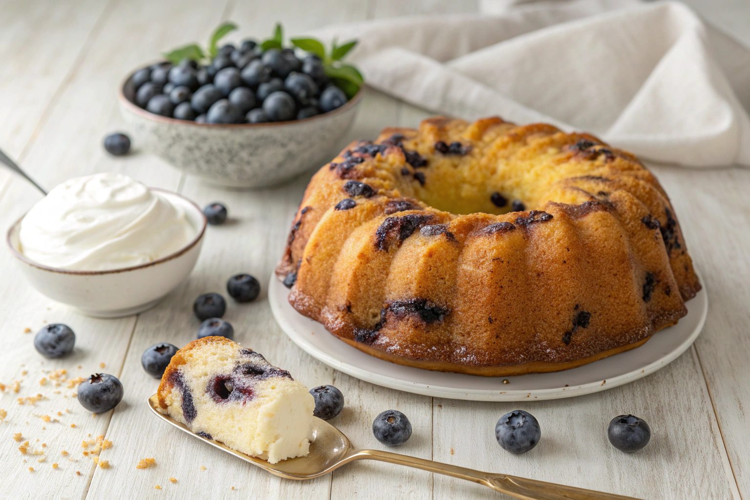 Air Fryer Lemon Blueberry Bundt Cake