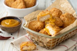 Air Fryer Cheddar Stuffed Chicken Nuggets