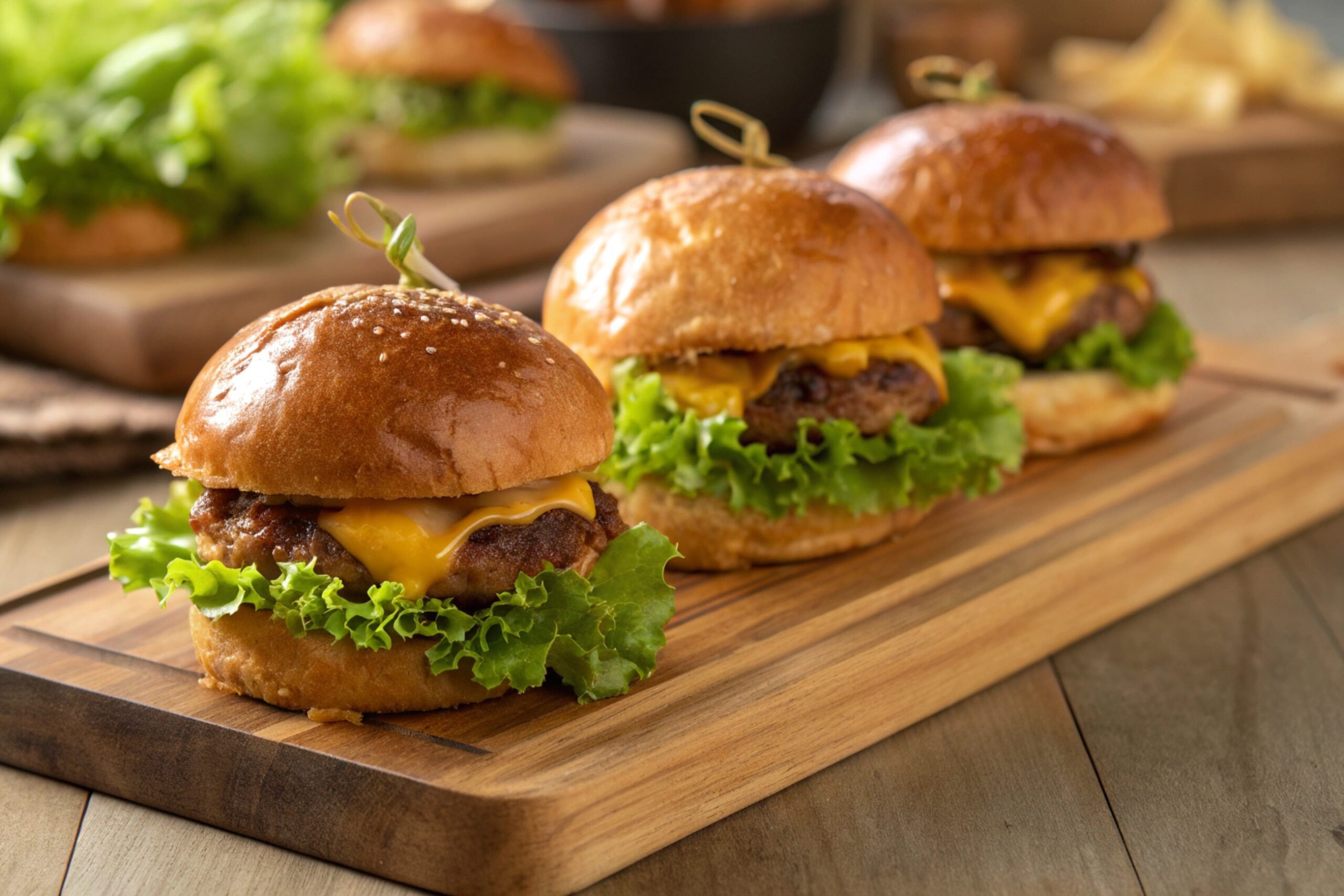 Juicy Beef Sliders with Sausage and Cheese in Air Fryer