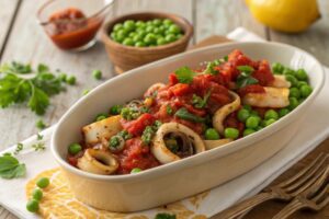 Cuttlefish with peas in Thermomix