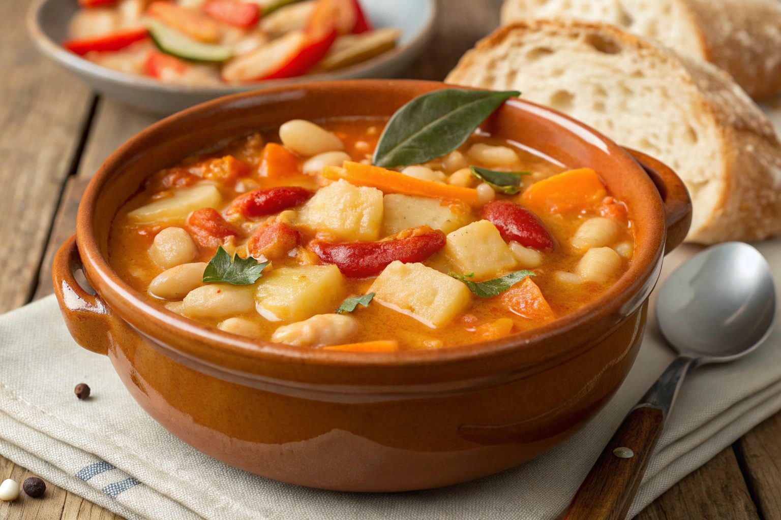Bean stew with potatoes and vegetables – SPOON PLATE with Thermomix